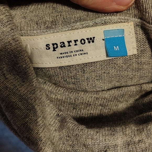 Anthropologie Sparrow Cashmere Lambswool Gray Red Cowl Sweater Dress Size Medium - Picture 8 of 9